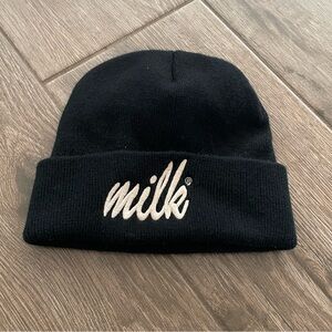 Women’s/Men’s Logo Milk Bar Black OS Beanie